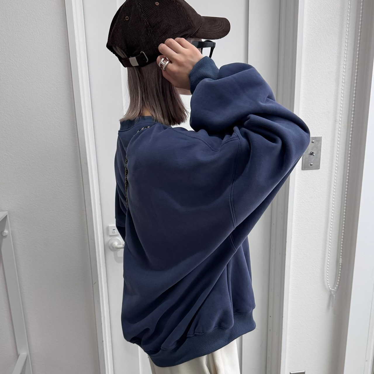 ボリュームシルエットスウェットPO/ブルー