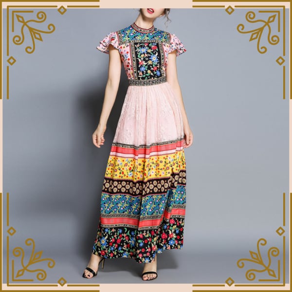 民族衣装デザインのワンピース Trnd790 Re Tro