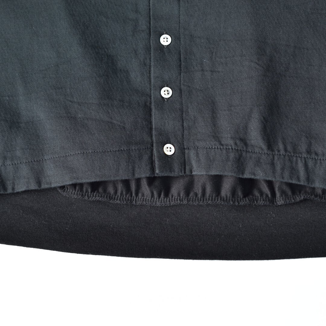 prit プリット 度詰天竺xコットンツイル2重織り切り替えコクーンカーディガン・クロ【送料無料】