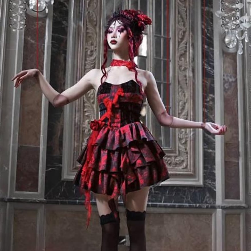 サブカル 服 地雷系 通販 ゴスロリ チューブトップスカート ハードゴシック 闇かわいい 甘め ガーリー