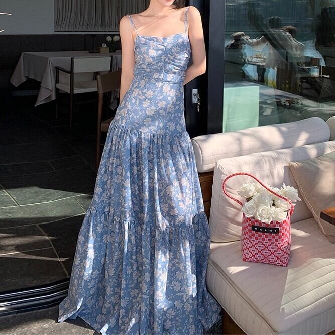 ワンピース レディース 送料無料 キャミソールワンピース ロングワンピース ロング丈 マキシ丈 ノースリーブ スリム バックリボン ハイウエスト かわいい 大人可愛い きれいめ 上品 エレガント おしゃれ お洒落 セクシー こなれ感 キュート ロマンチック 抜け感 華やか 主役級 存在感 花柄 フラワー リゾート 旅行 海 プール カフェ巡り 街歩き お買い物 S M L 夏 20代 30代 40代 韓国 韓国系 着回し ファッション コーデ インスタ映え