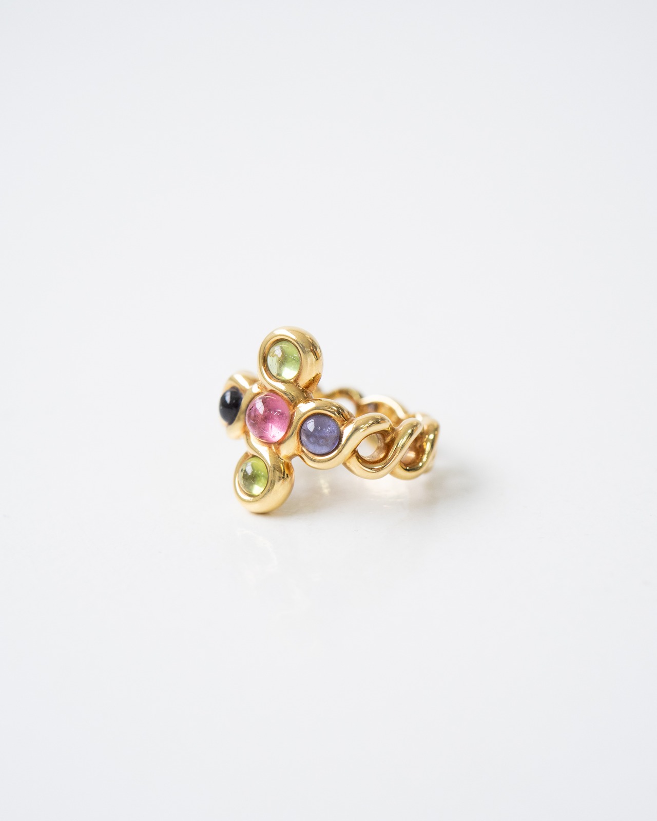 〈CHANEL〉Colored stones ring Au750