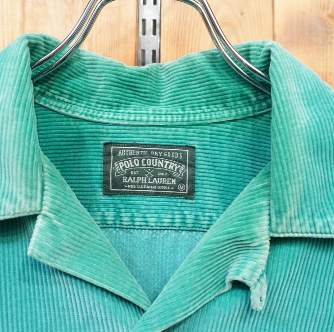 80s90s polocountry ralphlauren コーデュロイ オープンカラーシャツ M