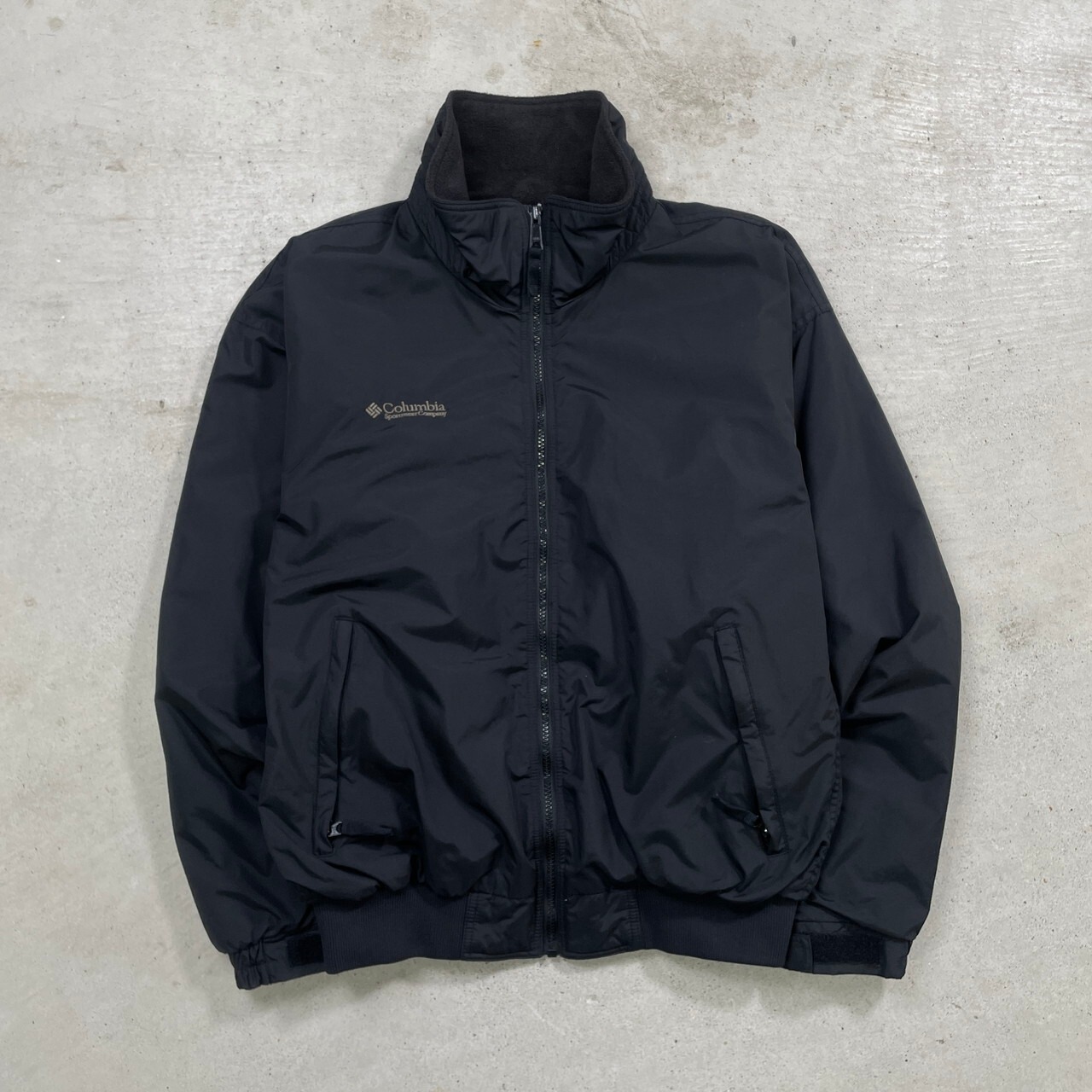 90年代 Columbia コロンビア オールブラック シェルジャケット 