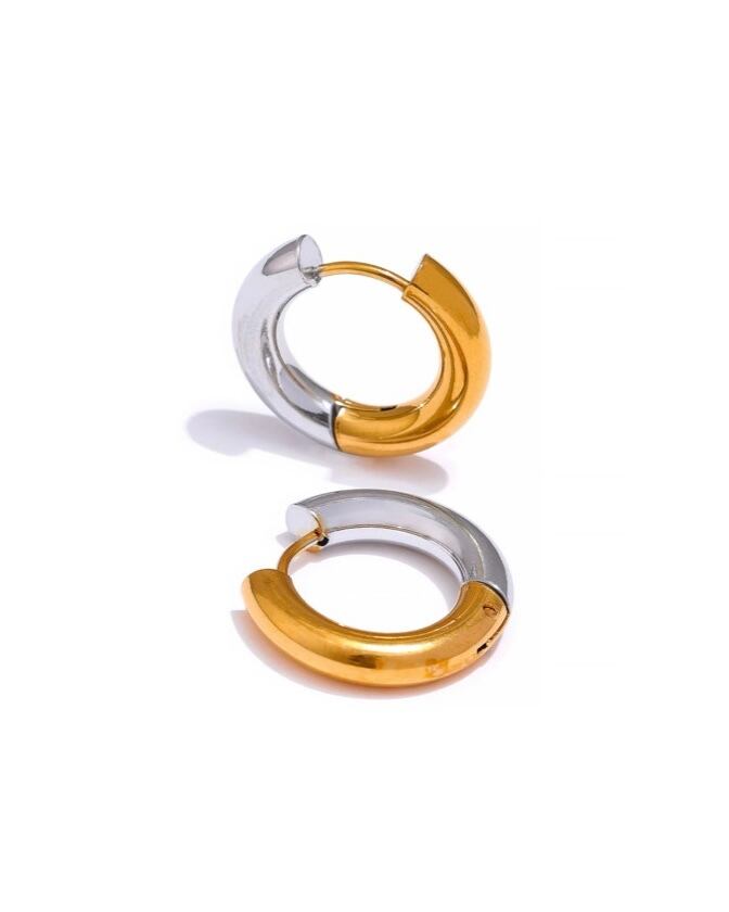 Two tone hoop pierce 【アレルギー対応】