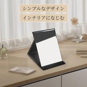 OWLKELA 卓上鏡 コンパクトミラー 折りたたみ手鏡 Sサイズスタンドミラー レザーカバー＆割れにくい&おしゃれ 16*12cm ブラックかがみ