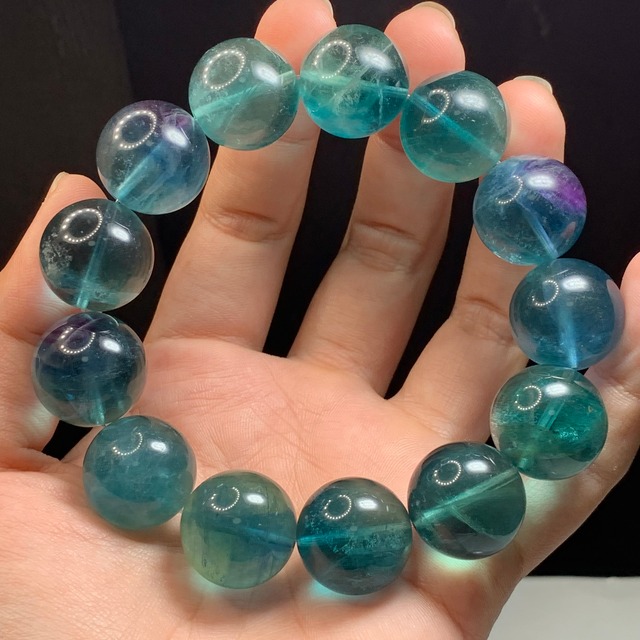 希少な大玉！前後約17.5~18mm 大玉フローライト ブレスレット