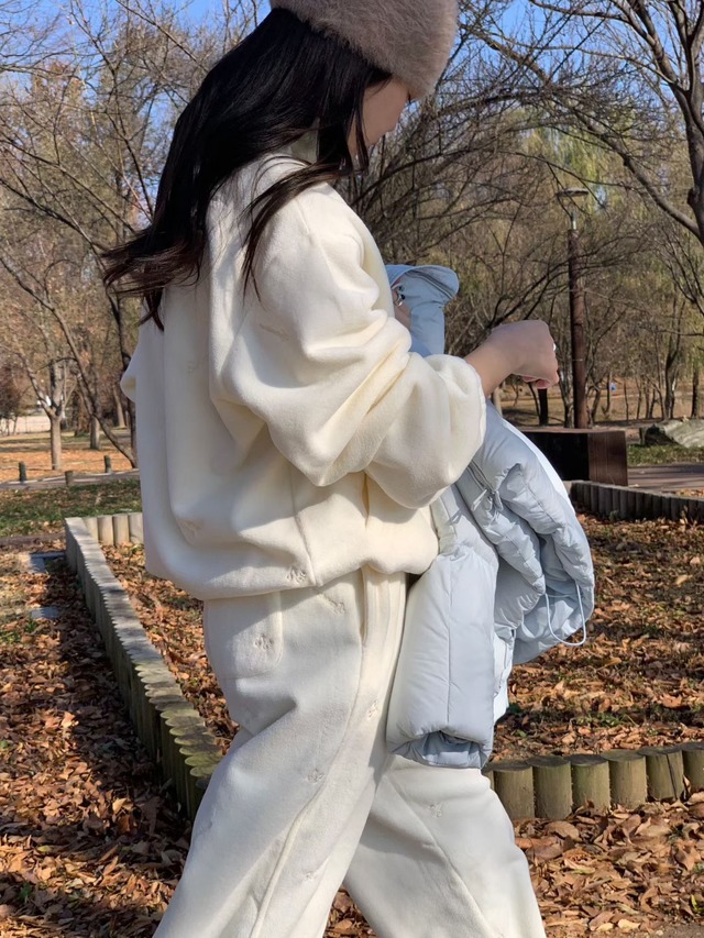 (予約) signature / Hayley fleece zip-up 2color