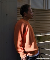 【#Re:room】PIGMENT COLOR BIG CREW KNIT［REK134］