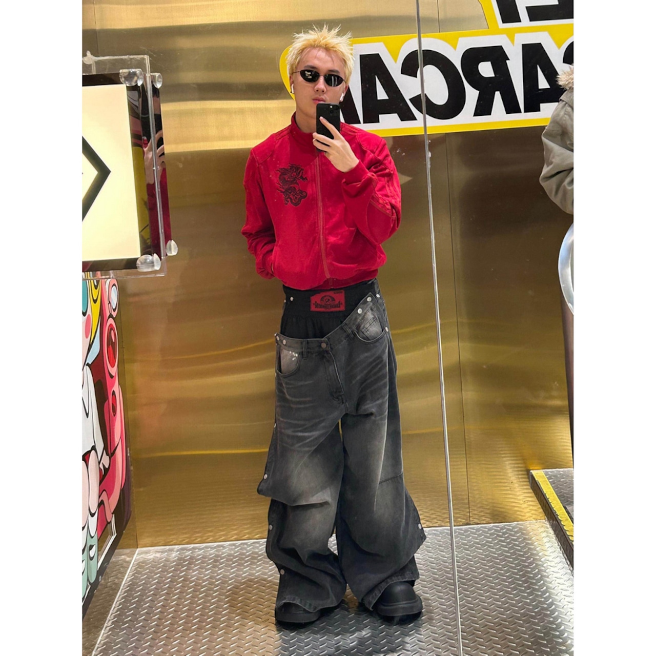 ストリート RYE CHASIN パッチワークデニムパンツ P383