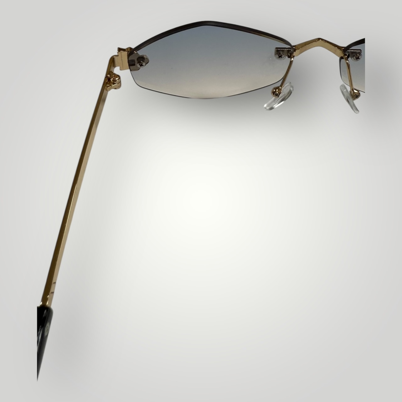 Be Crest Rimless Sunglasses - Gold / Gray(56)