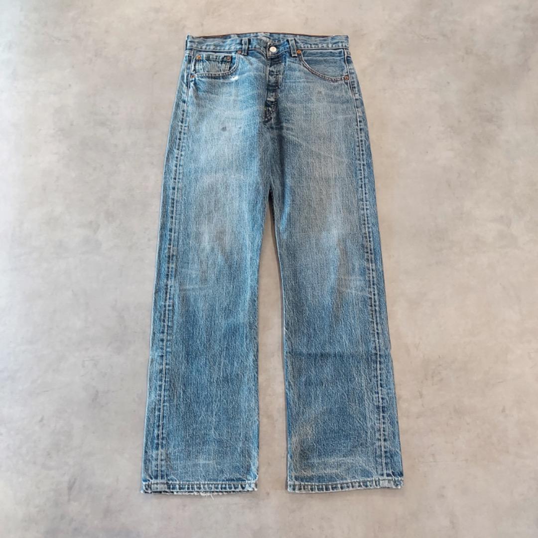 リーバイス501 Levis W32 ブルーデニム 青 00s 古着 16024