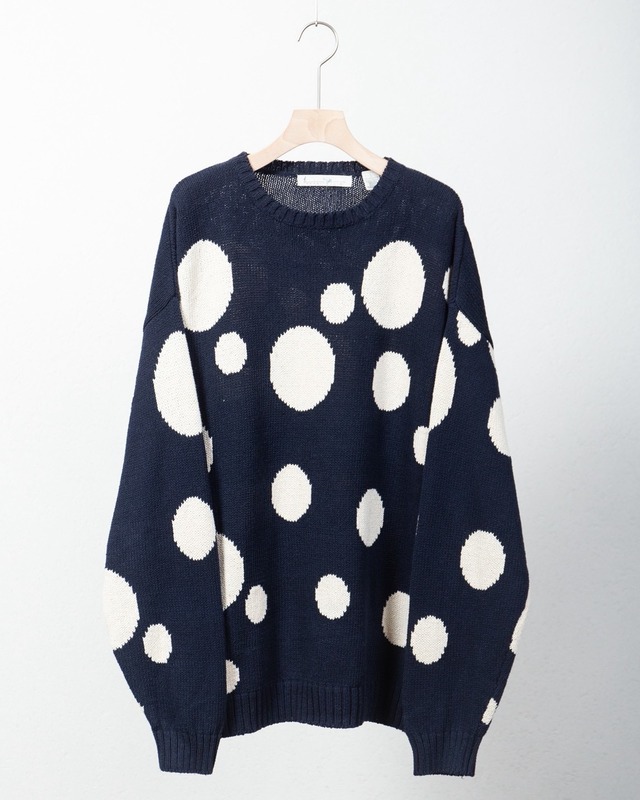 "PERRY ELLIS" polka dot cotton knit