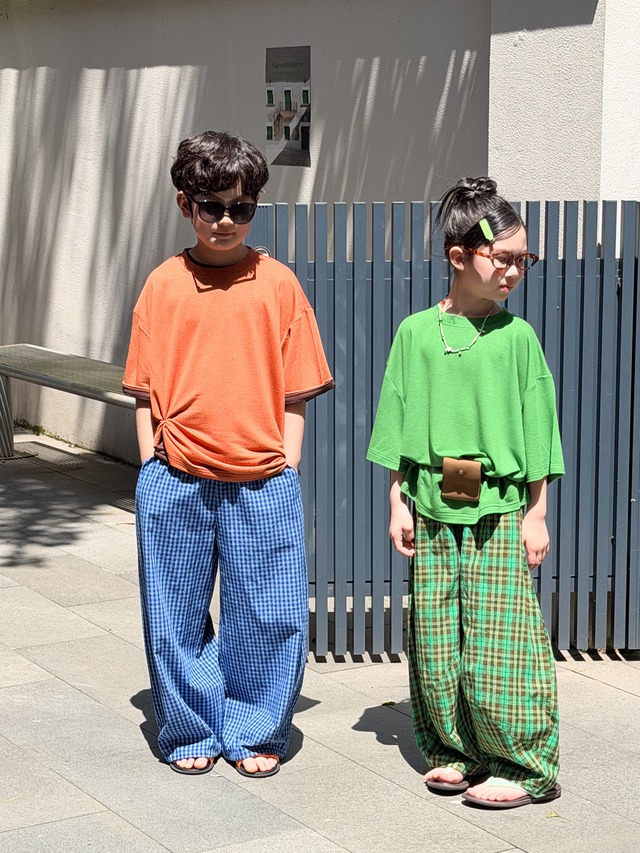 【KID】ポーカーフェイスチェックワイドロングパンツ - 13