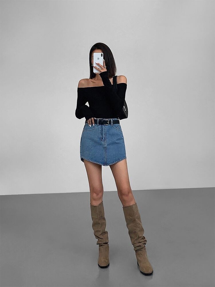 スレンダースリーブトップ