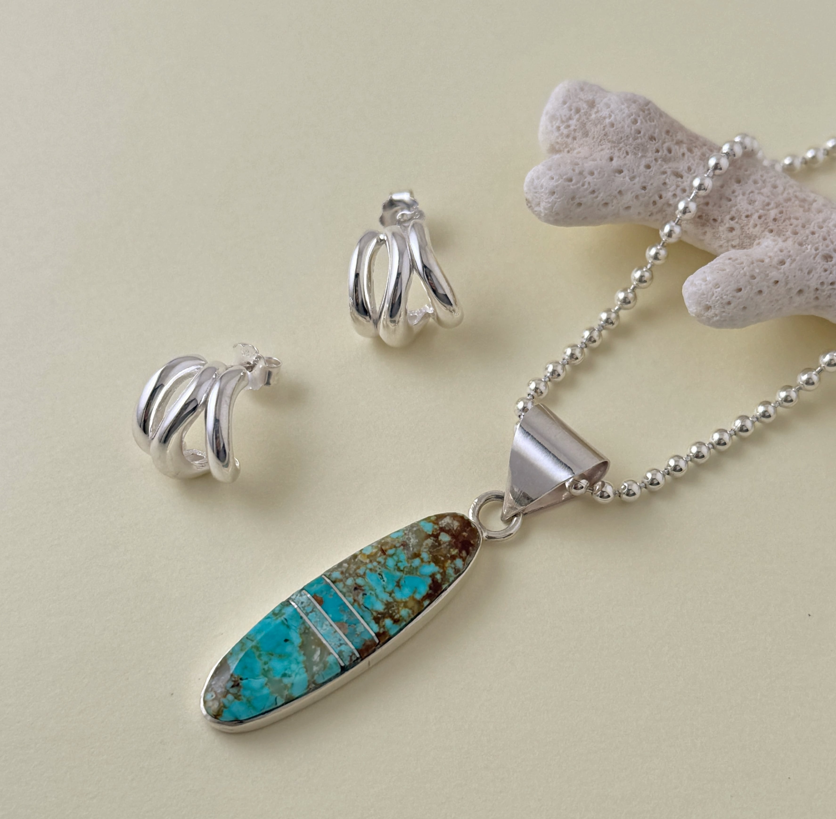 Indian Jewelry 》ナンバーエイト ターコイズ ペンダント 一点物