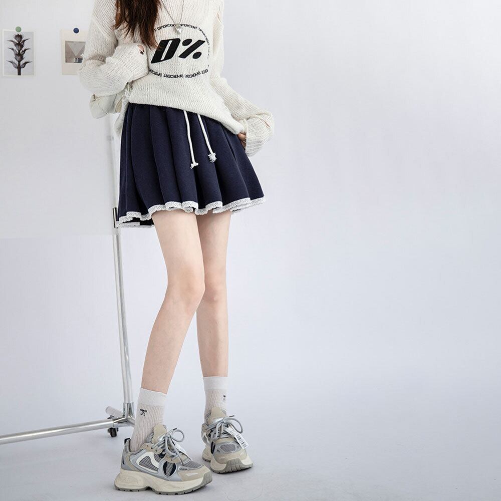 【送料無料】 スウェット プリーツ スカート レディース 春秋 韓国 ミニスカート 大人 かわいい きれいめ カジュアル おしゃれ ゆったり リラックス 大人可愛い 大人女子