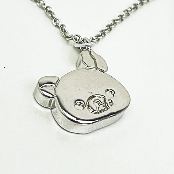 リラックマ チャームペンダント フェイス シルバー ネックレス