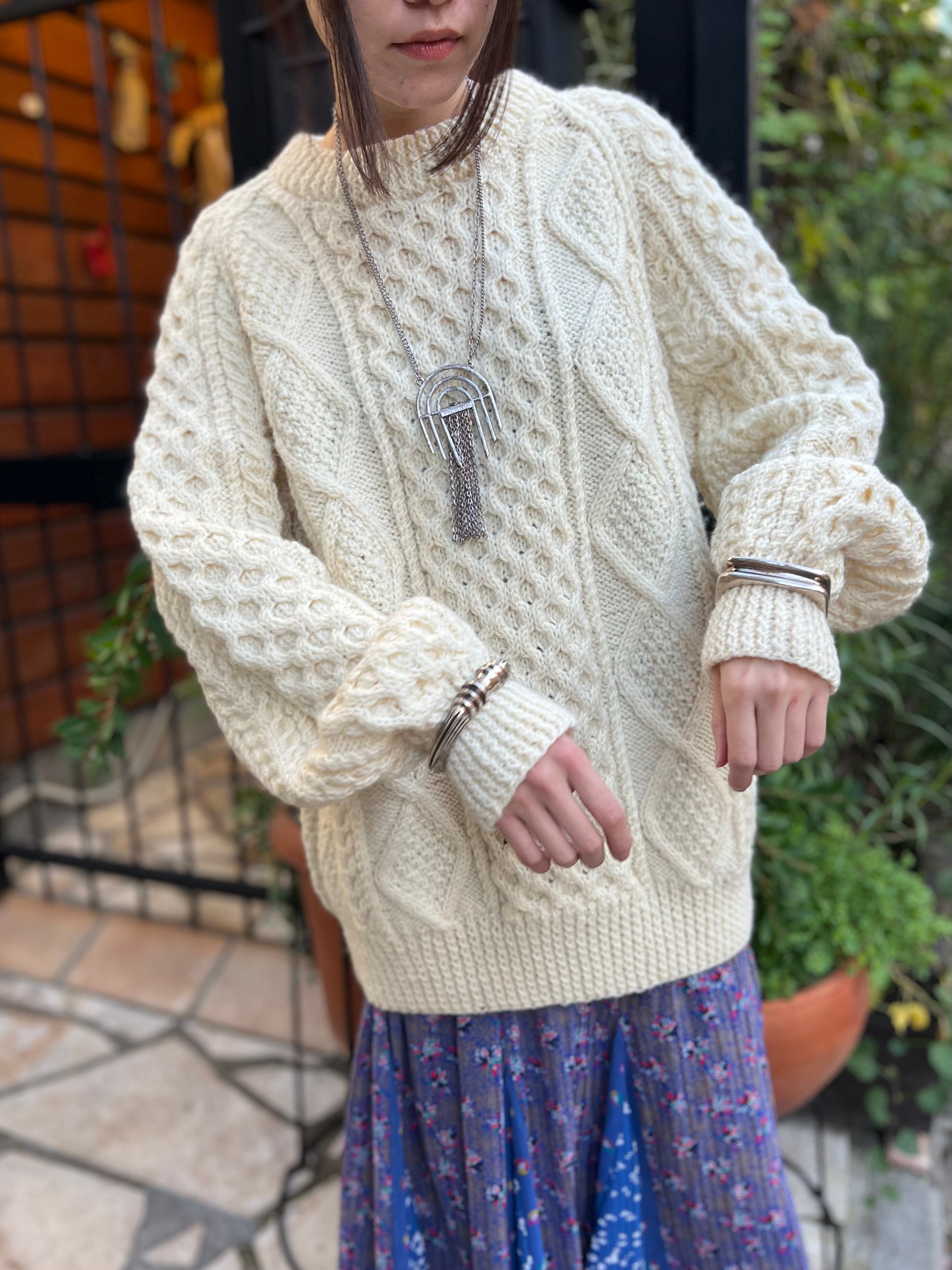 ネックVネックvintage wool knit ニット - ニット/セーター