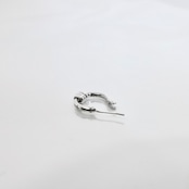 CROSS THIN HOOP with OVAL / クロスシンフープピアス ウィズ オーバル