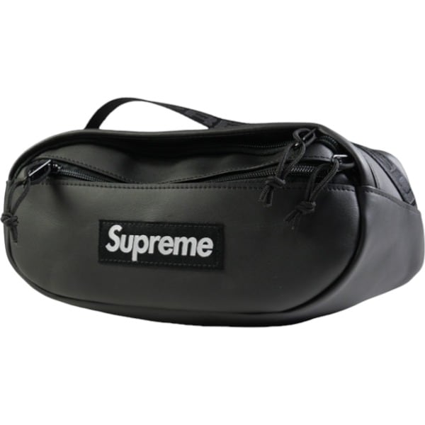 Supreme Leather Waist Bag Black 黒