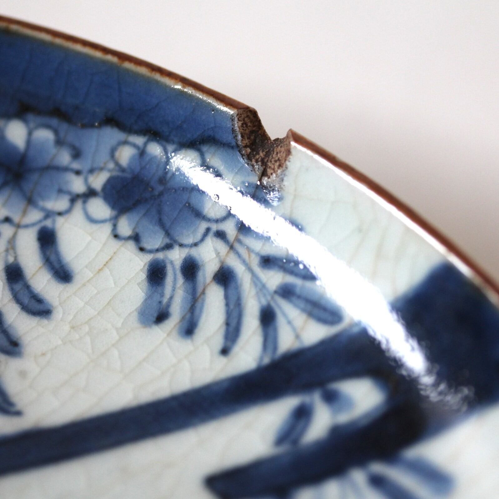 古伊万里染付枝垂桜文皿 d21.7cm Imari Blue and White Dish, Design