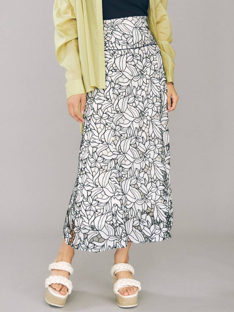 MERCURYDUO】カットワーク刺繍コルセットフレアスカート | MARKS by sourin