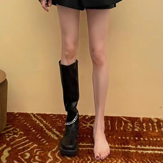 チェーン ブーツスプリングオータムホワイトショート 靴 シューズ 春物 秋物 部族の婦人靴35781911622