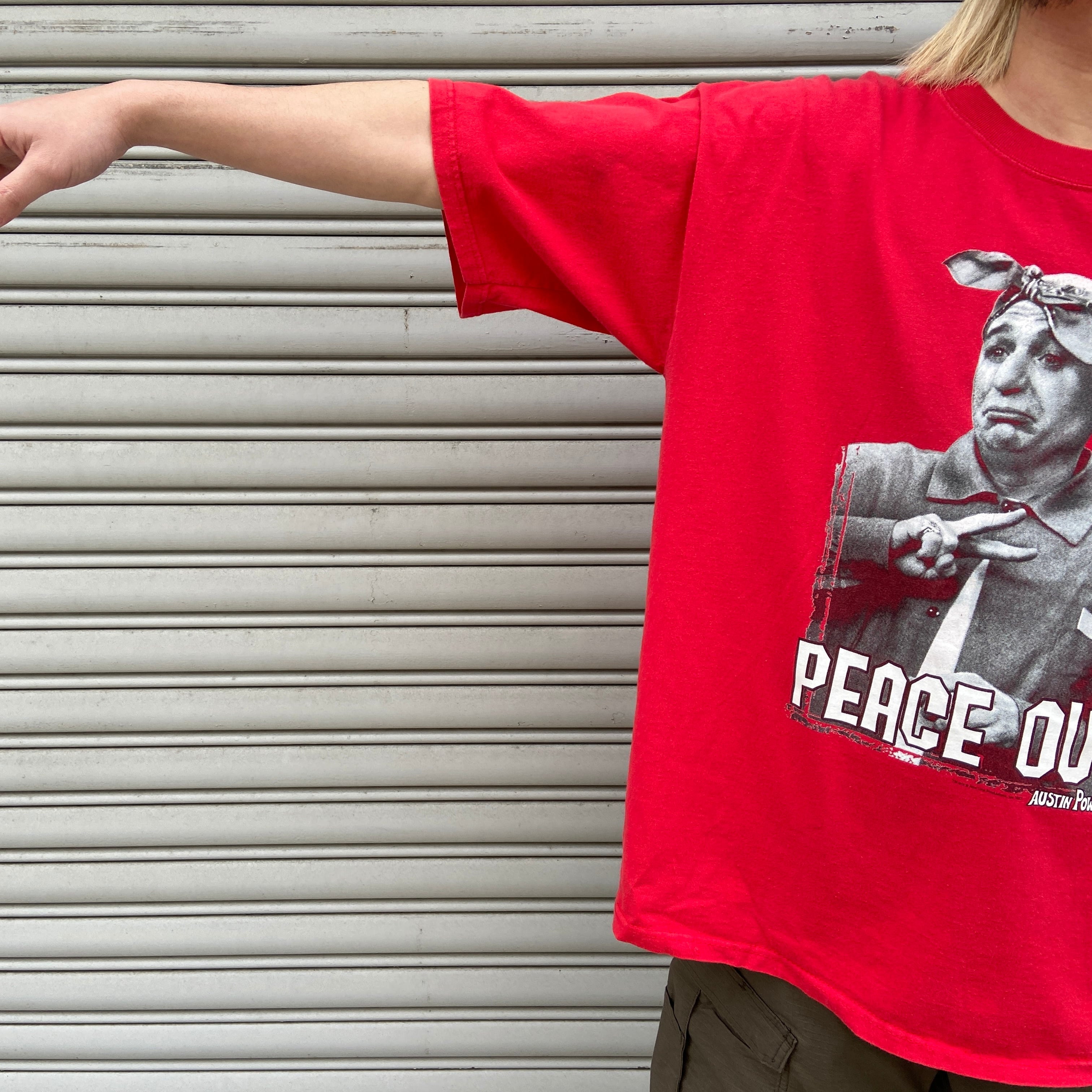 00s オースティンパワーズ ムービーTシャツ プリントT レッド XL