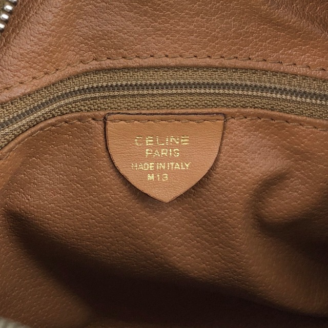 CELINE セリーヌ マカダム ハンドバッグ ブラウン PVC レザー ミニバッグ ミニボストン vintage ヴィンテージ オールド i42xbv
