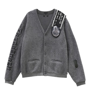 【99%IS】 ' OUR FAITH ' Wool Cardigan  [Hand Made Custom] " Glow In The Dark "(GREY)