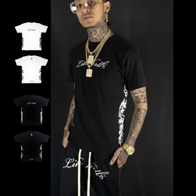 2COLOR/ELDOLADO side thorns black tｰshirts 【LT039】