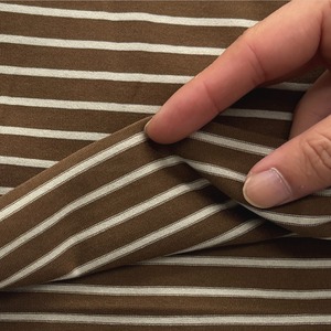 ★NO236◆2m◆綿100%天竺ニット生地◆ボーダー◆オリーブ×アイボリー