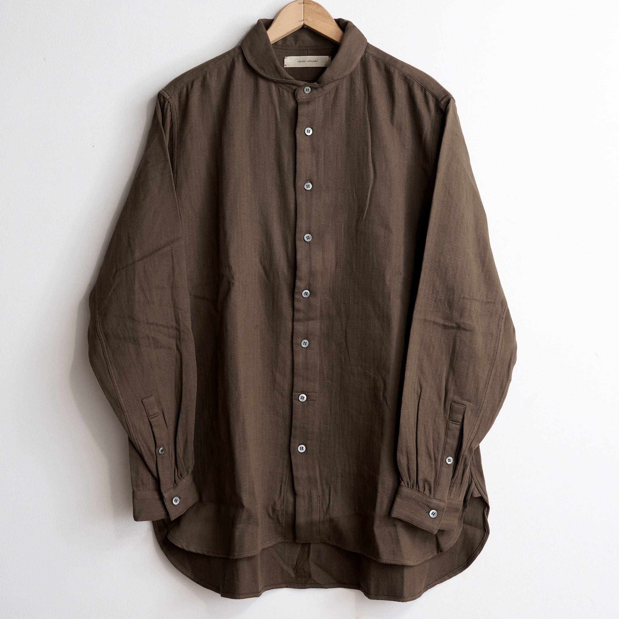 suzuki takayuki スズキタカユキ one-piece shawl-collar shirt II