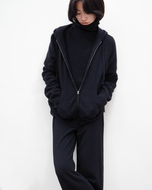 2000s J.CREW - zip-up cashmere knit hoodie