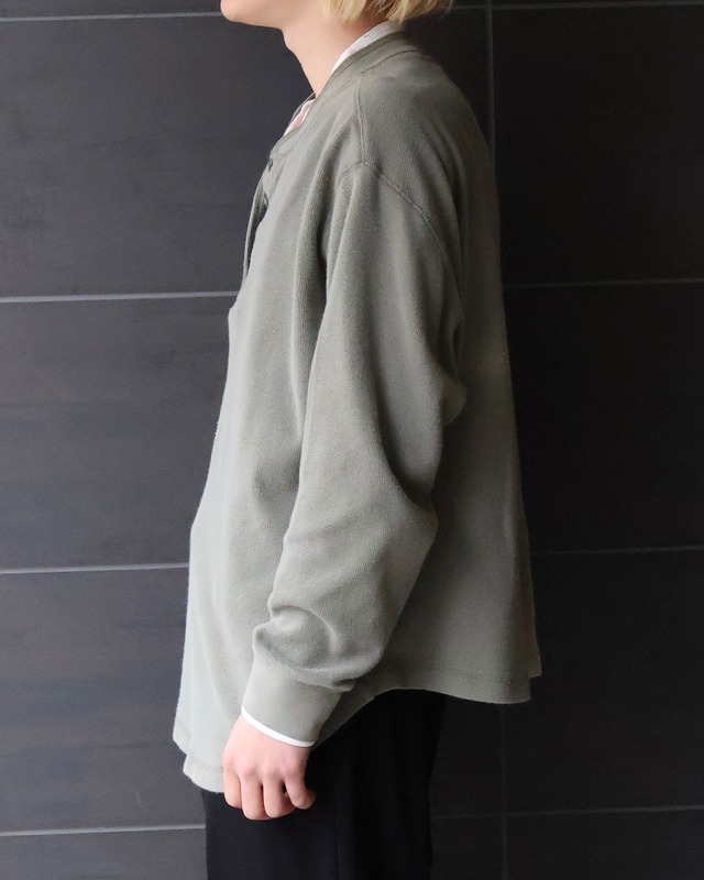 Layered henley neck polo top