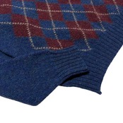 英国製 プリングル Pringle カシミヤ100％ アーガイル ニット 40 Pringle / カシミヤ100% インターシャ アーガイル Vネックニット