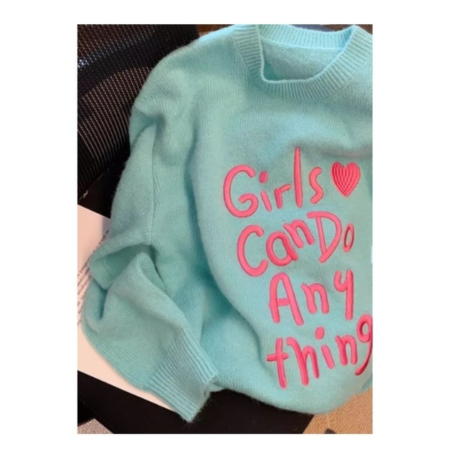 letters knit pullover　＜t100374＞