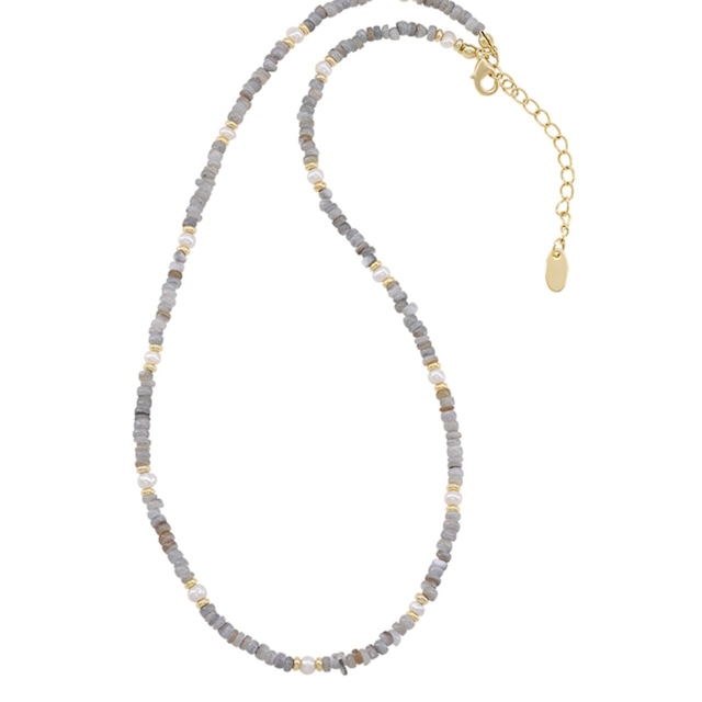 suzyacc爽やかなシーブルー天然石重ねネックレス