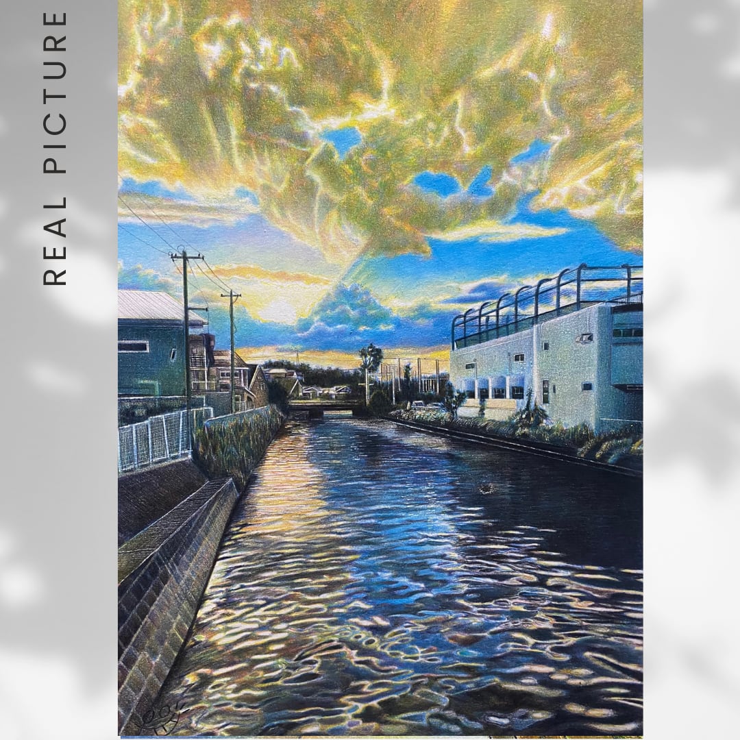 光 色鉛筆 絵 原画 色鉛筆画 | yune@色鉛筆画家