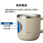 【白湯専用マグカップ】 ドウシシャ マグカップ 白湯専科 320ml 温活 冷え性対策 吸熱構造 ピンクベージュ ON℃ZONE（オンドゾーン）