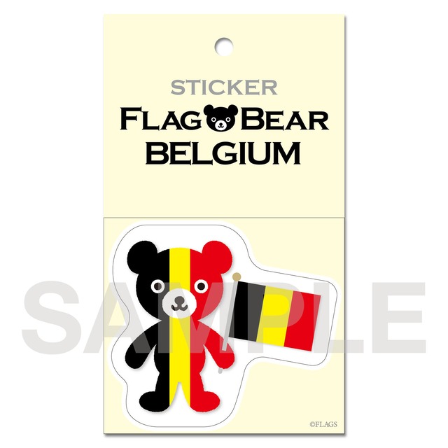FLAG BEAR STICKER ＜BELGIUM＞ ベルギー （大（L））