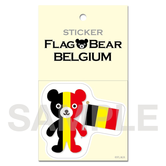 FLAG BEAR STICKER ＜BELGIUM＞ ベルギー （大（L））