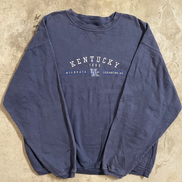 〖US_vintage〗Kentucky university embroidered sweat/ケンタッキー州立大学 刺繍 デザイン スウェット/lsize/#0704/osaka