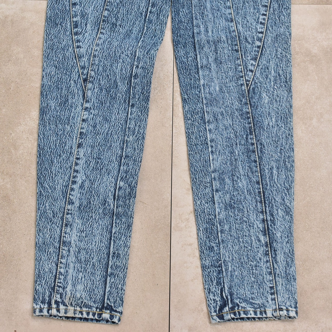 80～90s Vtg design chemical wash denim tapered pants
