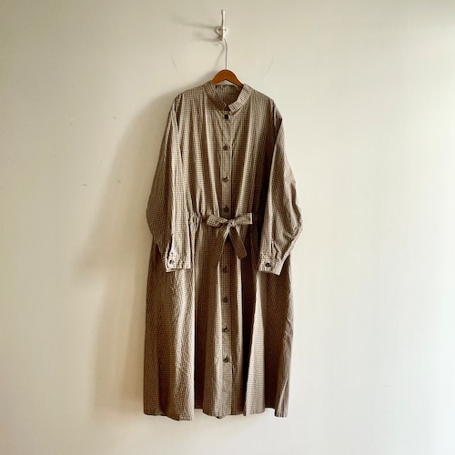 C71218【Gown Dress】Cotton Poplin Check