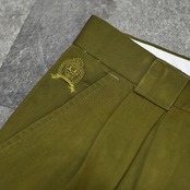 rayon blend khaki tuck slacks