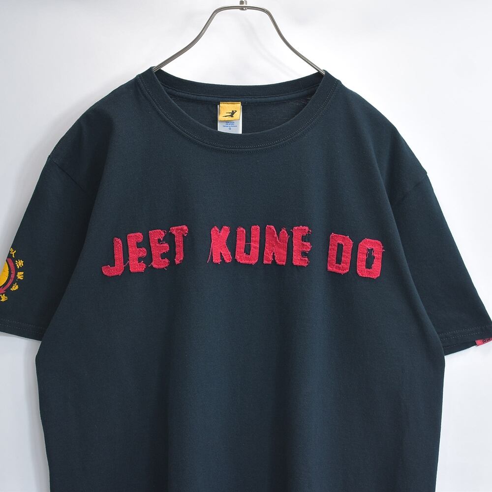 Bruce Lee ブルースリー 半袖 Tシャツ ジークンドー JEET KUNE DO アップリケ パッチ 映画 アクション ムービーT ブラック USED ヴィンテージ ビンテージ 古着 メンズ L