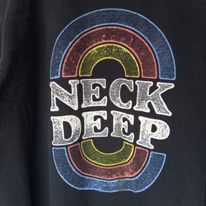 ノーブランド　クルーネック　プリントTシャツ　半袖　ブラック　FREE SIZE