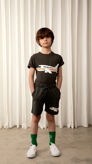 【23SS 】minirodini( ミニロディーニ )Airplane sp ss tee grey Tシャツ　飛行機